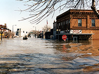Red River flooding in downtown East Grand Forks in 1997.