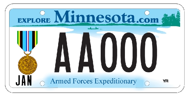 Armed Forces Expeditionary Medal Recipient License Plate Image