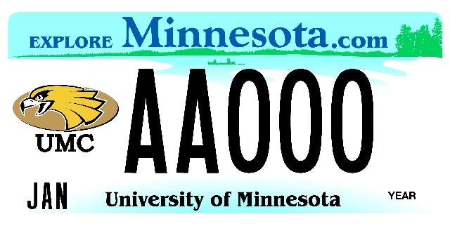 University of Minnesota- Crookston License Plate Image