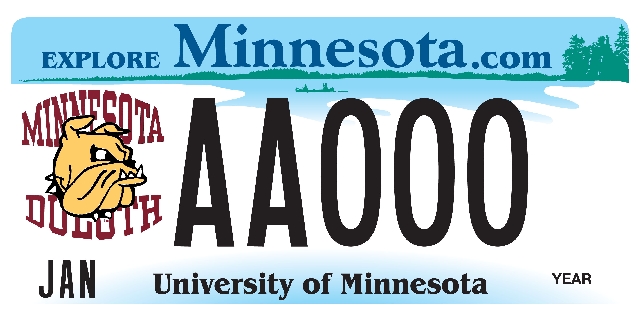 University of Minnesota (Duluth) License Plate Image