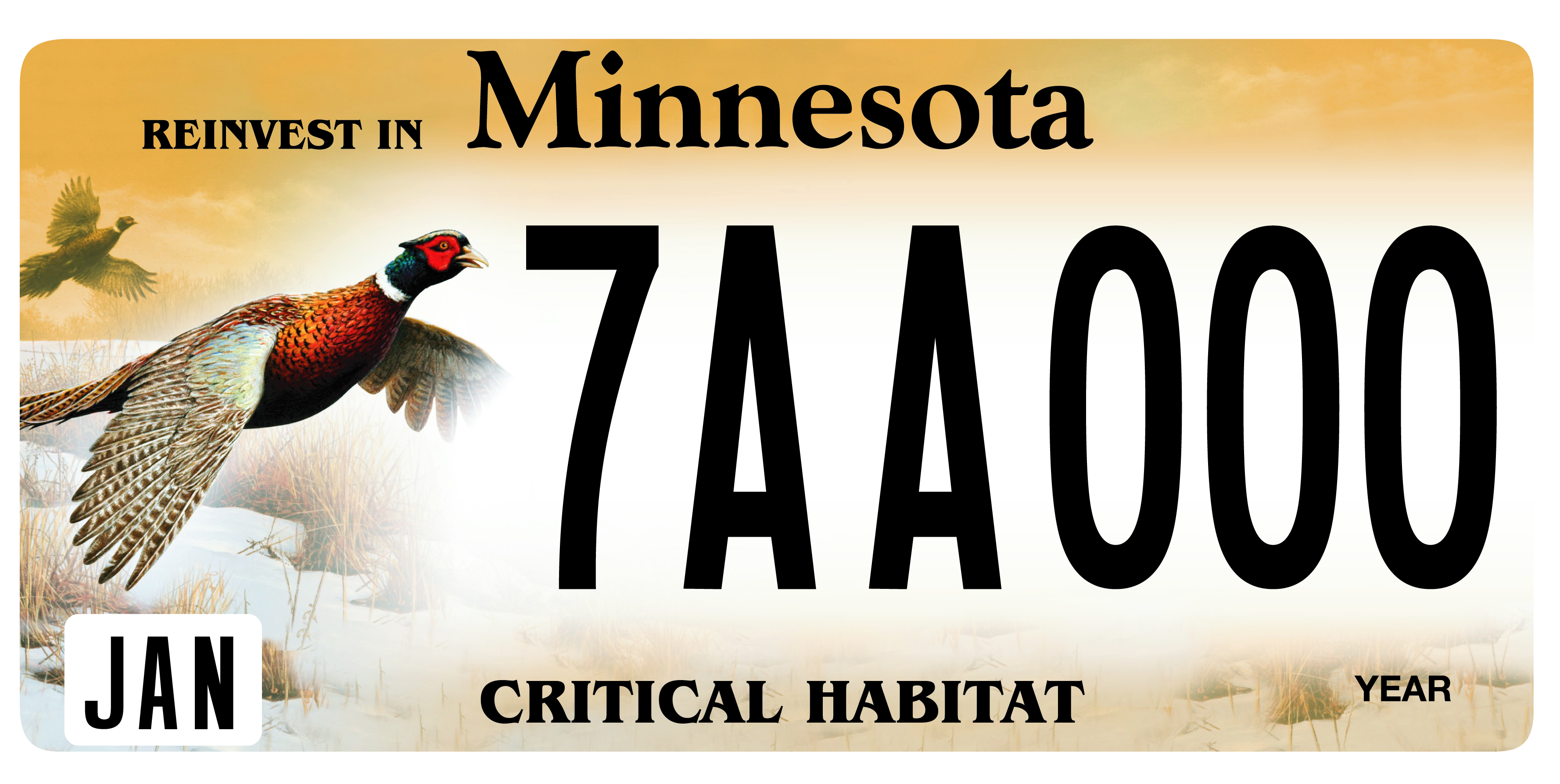 Pheasant Critical Habitat License Plate image