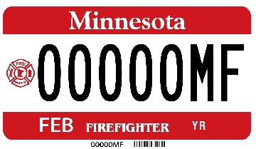 Volunteer Firefighter Motorcycle License Plate Image