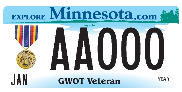 Global War on Terrorism Veteran License Plate Image