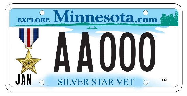 Silver Star Medal Recipient License Plate Image
