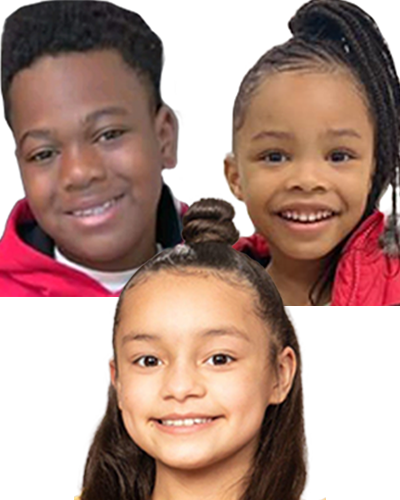 Ladavionne Garrett Jr., 10, Aniya Allen, 6, and Trinity Ottoson-Smith, 9,